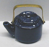Dollhouse Miniature Blue Spatter Tea Kettle